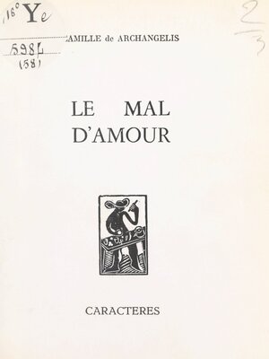 cover image of Le mal d'amour